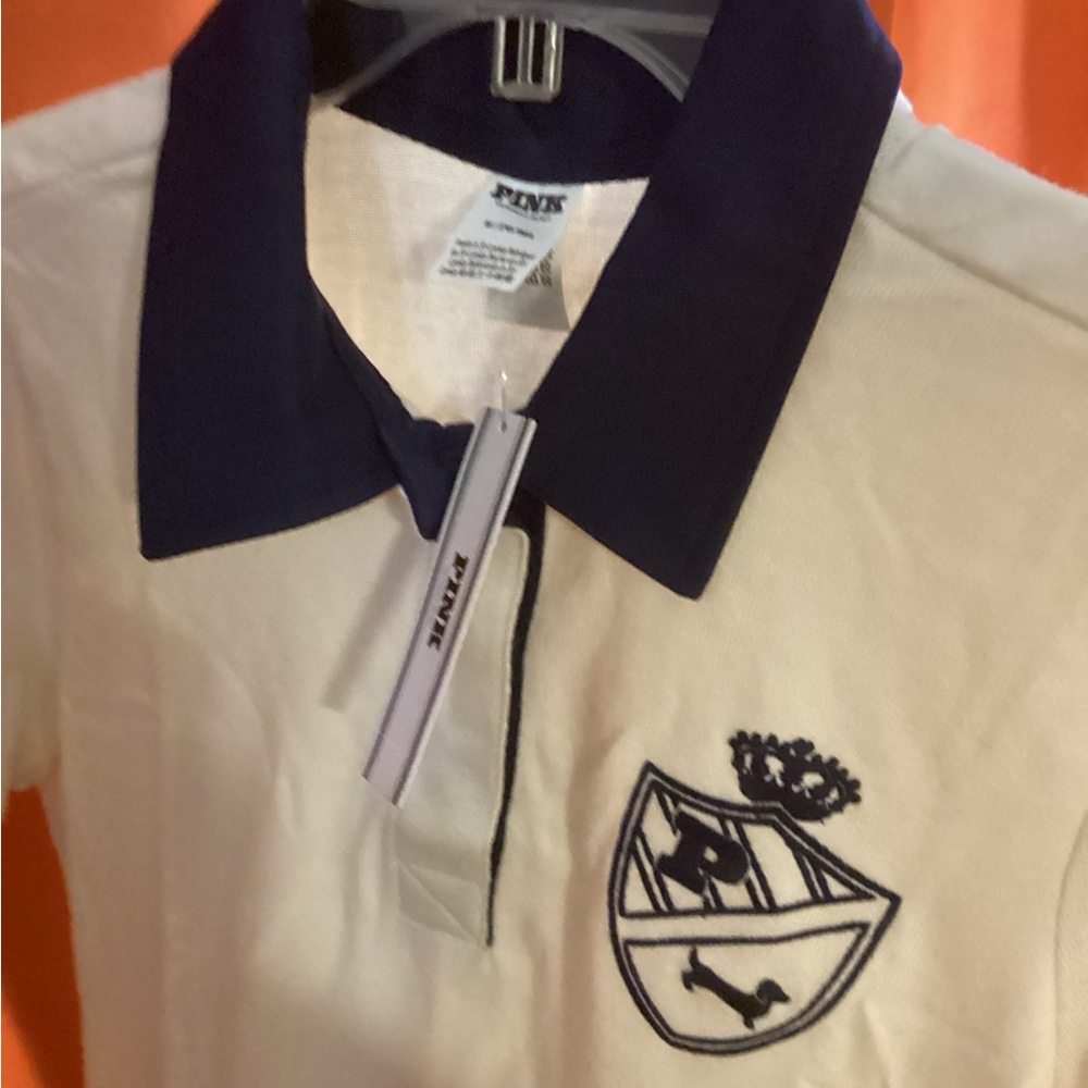 PINK Victoria's Secret Navy and Cream Polo Dress